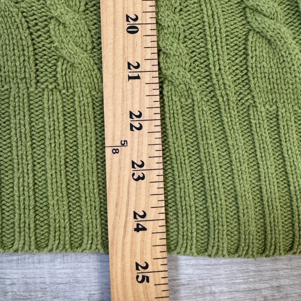 Style & Co Green Cable Knit Sweater XL Button Henley Collar Cozy - Picture 9 of 9